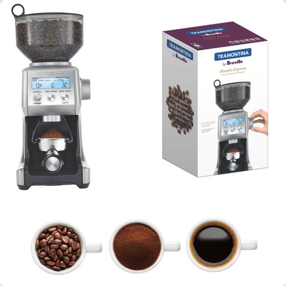 Moedor de Café Tramontina by Breville Express em Aço Inox 60 Níveis de Moagem Menor preço em Moedor de Café Tramontina by Breville Express em Aço Inox 60 Níveis de Moagem