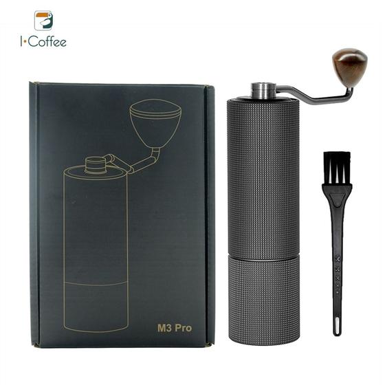 Imagem de Moedor de Café Triturador Grãos Gourmet Manual Profissional Ajustável Com Pincel Cozinha Portátil