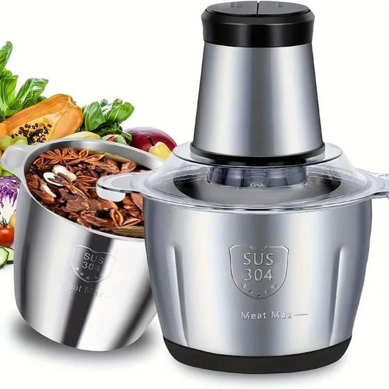Imagem de Moedor de carne elétrico para cozinha Processadores de alimentos Chopper de legumes, picador, misturador, triturador, li