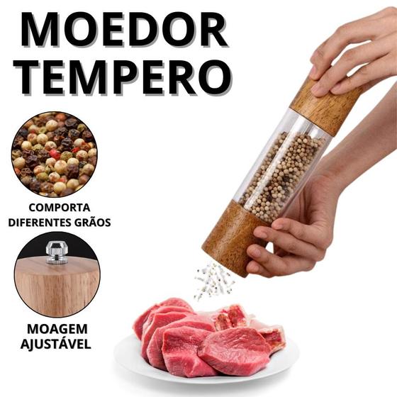 Imagem de Moedor De Pimenta Do Reino Manual Triturador De Tempero Sal Grosso Grãos Condimentos Graos Cozinha