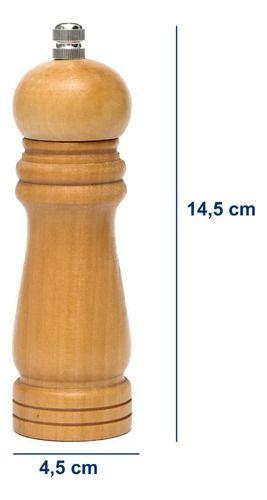 Imagem de Moedor De Pimenta E Sal Madeira Lamina Inox 14,5cm