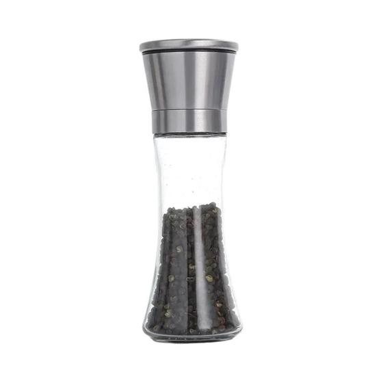 Imagem de Moedor de Pimenta e Sal Manual de Vidro e Aço Inoxidável - 180/200ML