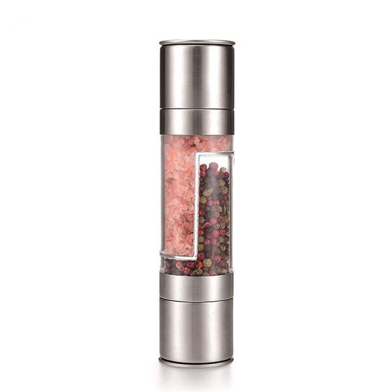 Imagem de Moedor de Pimenta E Sal Temperos Manual Aço Inox 2 Em 1 Yab