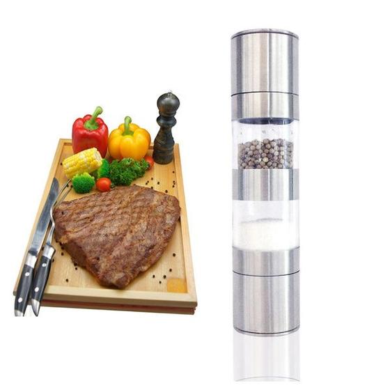 Imagem de Moedor de Temperos Inox Duplo 2 em 1 Sal e Pimenta..