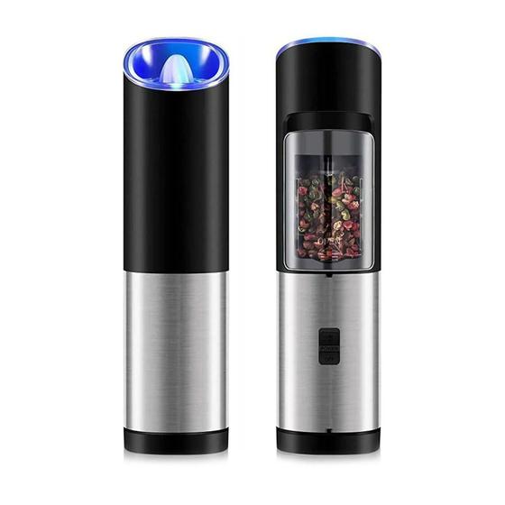 Moedor Eletrico De Sal Pimenta Temperos Triturador Pilhas Aço Inox - shop mix Menor preço em Moedor Eletrico De Sal Pimenta Temperos Triturador Pilhas Aço Inox - shop mix