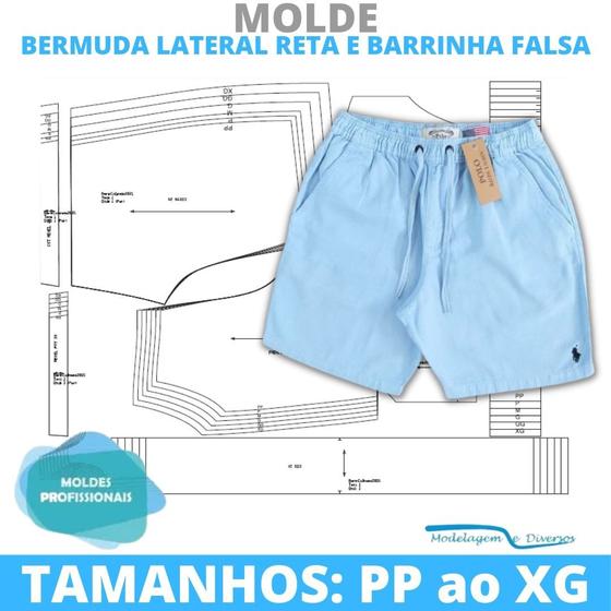 Imagem de Molde bermuda lateral reta, modelagem&diversos, correios