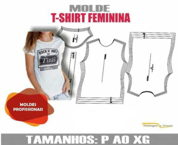Imagem de Molde Camiseta Feminina, Modelagem&Diversos, P ao XG