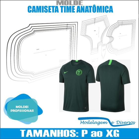 Imagem de Molde Camiseta Time Anatômica, Modelagem&Diversos, Tamanhos P Ao Xxg