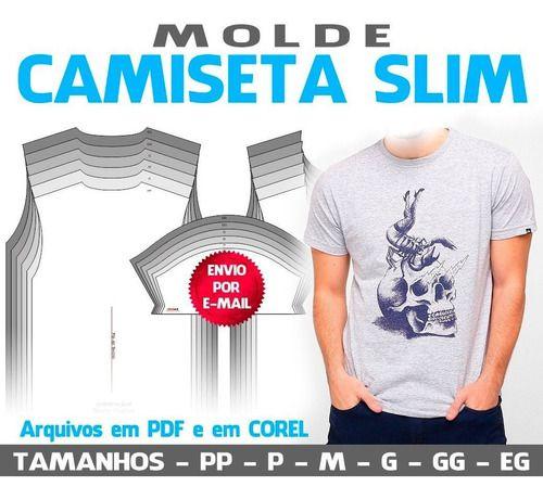 Imagem de Molde  Camisetas Fracionado, Um Tam. Dentro Do Outro