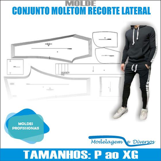 Imagem de Molde Conjunto Moletom Recorte Lateral, Modelagem&Diversos, Tamanhos P Ao Xg