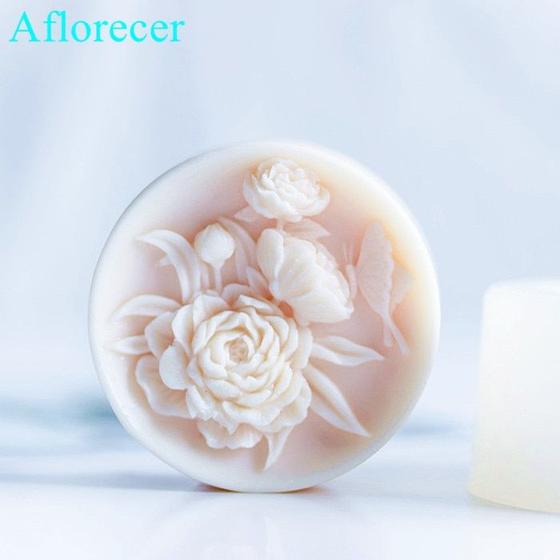 Imagem de Molde de sabão de silicone em forma de flor para fabricação de sabão artesanal