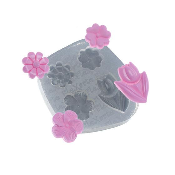 Imagem de Molde De Silicone 522 - Quarteto De Flores Athina - Flexarte