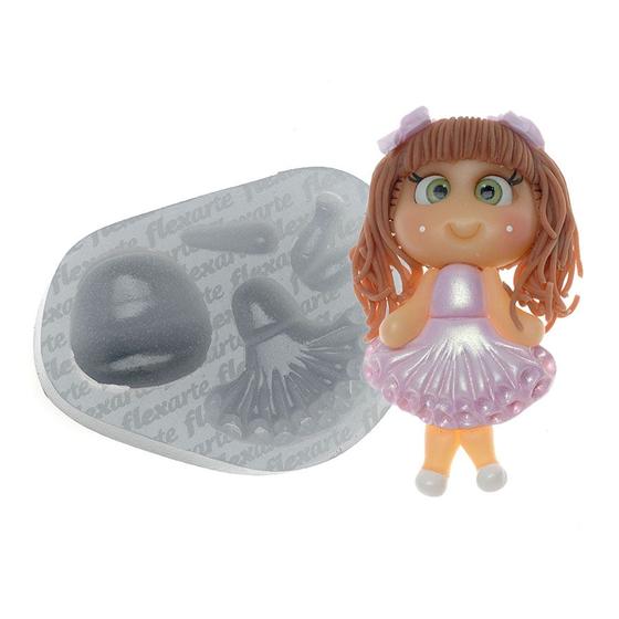 Imagem de Molde De Silicone 623 - Bonequinha Arianne - Flexarte