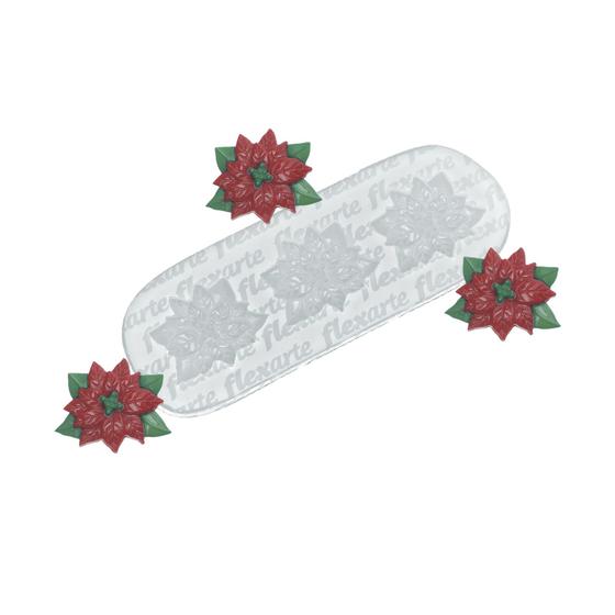 Imagem de Molde De Silicone - 890 - 3 Flor Natal Poinsétia - Flexarte