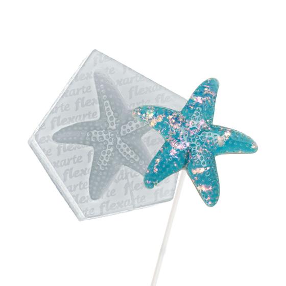 Imagem de Molde De Silicone 914 Pirulito Estrela Do Mar 5cm - Flexarte