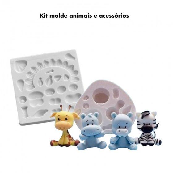 Imagem de Molde de Silicone Animais Safari Baby Universal + Acessórios