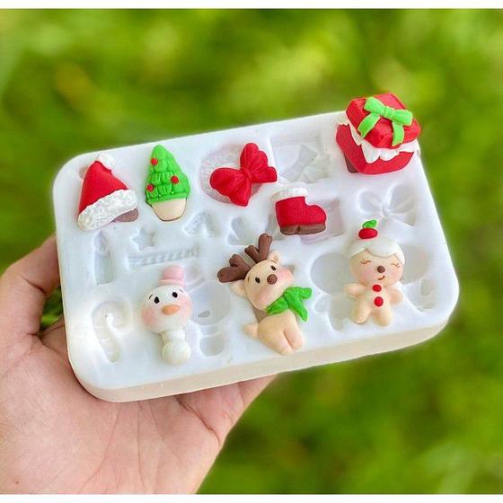 Imagem de Molde de Silicone Apliques de Natal 17 Cav