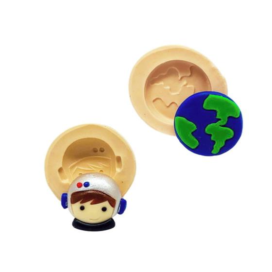 Imagem de Molde de silicone astronauta, planeta terra, resina, confeitaria, biscuit molds planet rb740