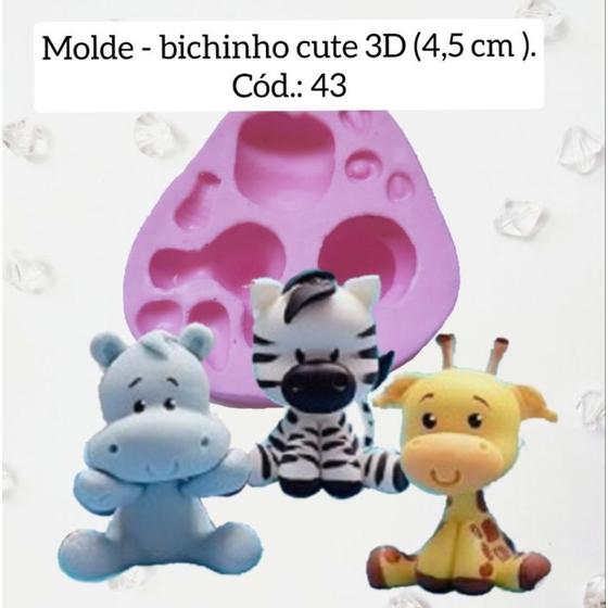 Imagem de Molde de silicone - Bichinho cute 3D (4,5cm)