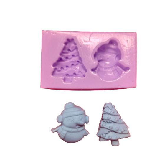 Imagem de Molde de silicone boneco e árvore de natal confeitaria biscuit f906
