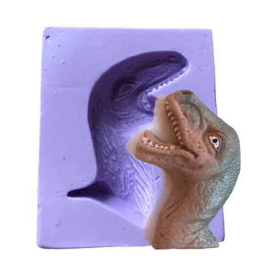 Imagem de Molde de silicone cabeça do dinossauro (t-rex), resina, confeitaria, biscuit molds planet