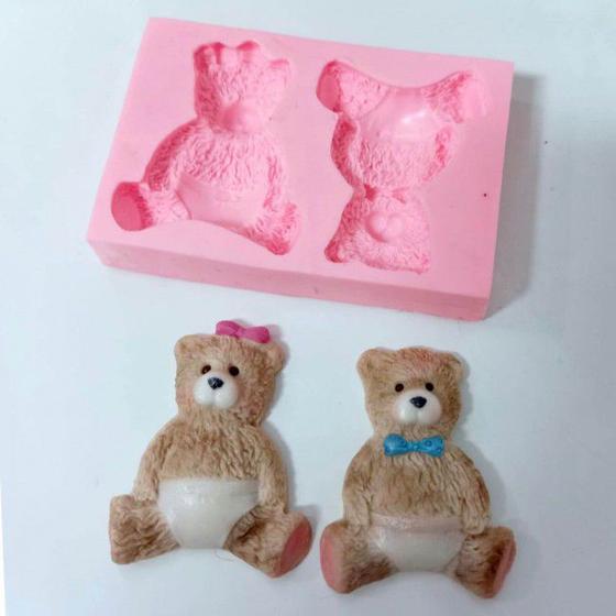 Imagem de Molde de Silicone Casal de Ursos (Urso e Ursa)