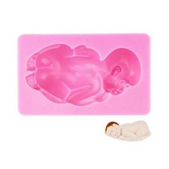 Imagem de Molde de silicone chá de bebê, bebé deitado, resina, confeitaria, biscuit molds planet