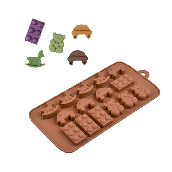 Imagem de Molde De Silicone Chocolate - Brinquedos de criança - FT153 - 1 unidade - Silver Plastic - Rizzo