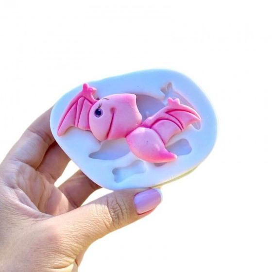 Imagem de Molde de Silicone Dinossauro Baby Rosa Mod 5