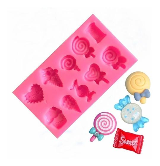 Imagem de Molde De Silicone Doces E Pirulitos Chocolate Biscuit