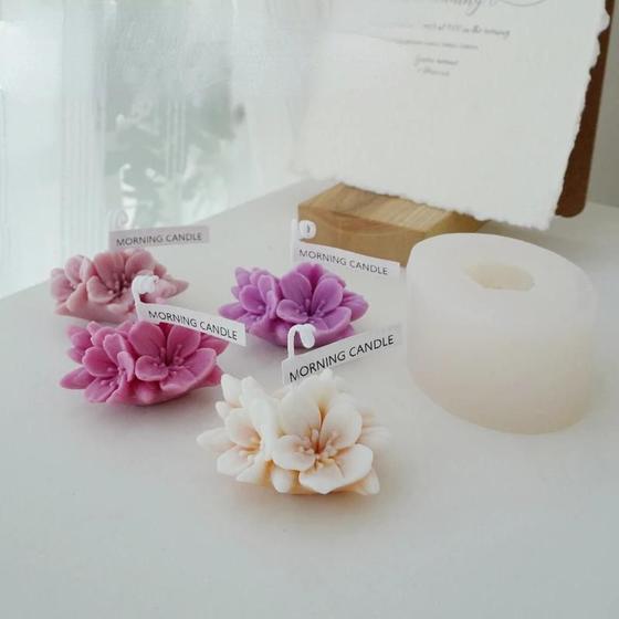 Imagem de Molde De Silicone Em Forma De Flor De Pêssego, Vela De Aromaterapia, Molde De Sabão Diy, Suprimentos