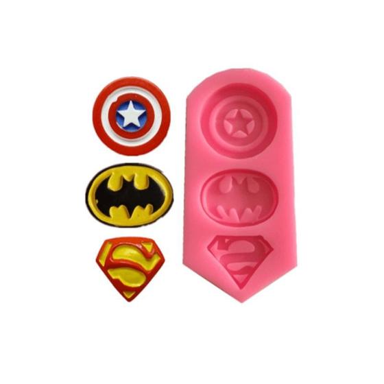 Imagem de Molde de Silicone Escudos Super Heróis S388 Molds Planet Rizzo Confeitaria