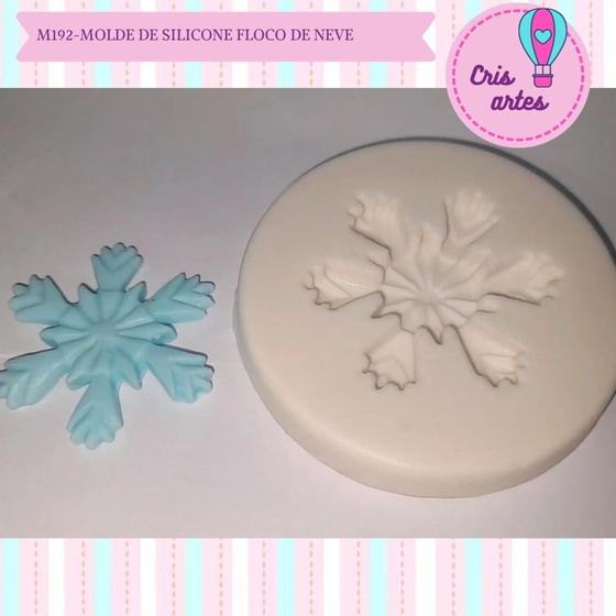 Molde De Silicone Floco De Neve Crisartesdecor Molde E Marcador