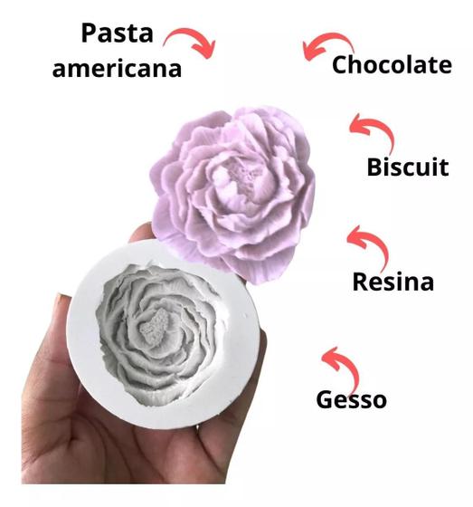 Imagem de Molde de Silicone formato Rosa Pixel Pasta Artesanato