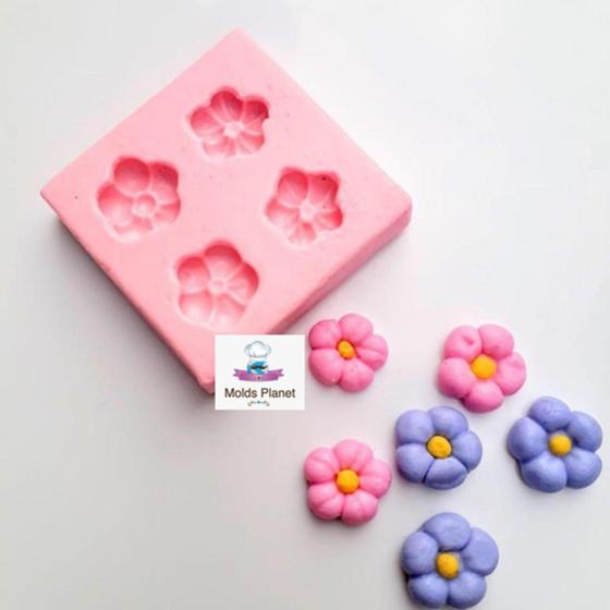 Imagem de Molde de silicone fuxico, flores, resina, confeitaria, biscuit molds planet rb804