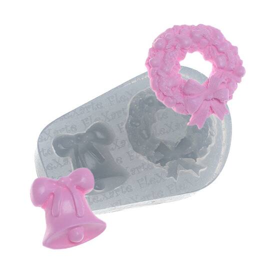 Molde de Silicone Guirlanda e Sino de Natal - 1 unidade - Flexarte ...