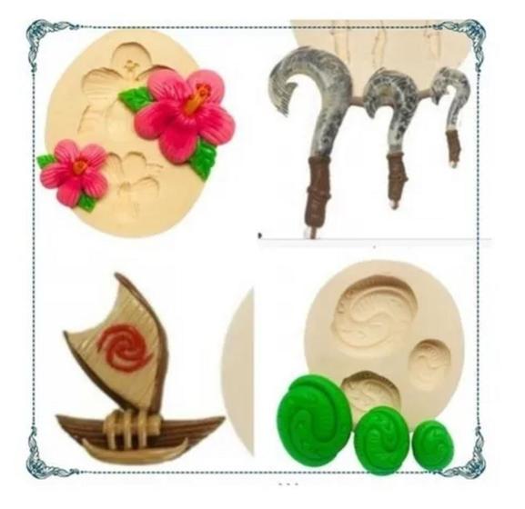 Imagem de Molde de silicone kit moana, resina, confeitaria, biscuit molds planet rb874