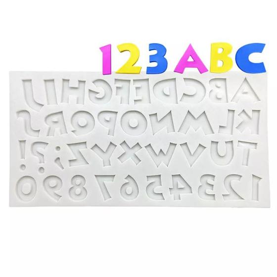 Imagem de Molde De Silicone Letras Alfabeto Números RB1325