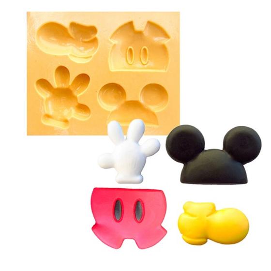 Imagem de Molde de silicone mickey, mão, roupa , sapato, resina, confeitaria, biscuit molds planet rb691