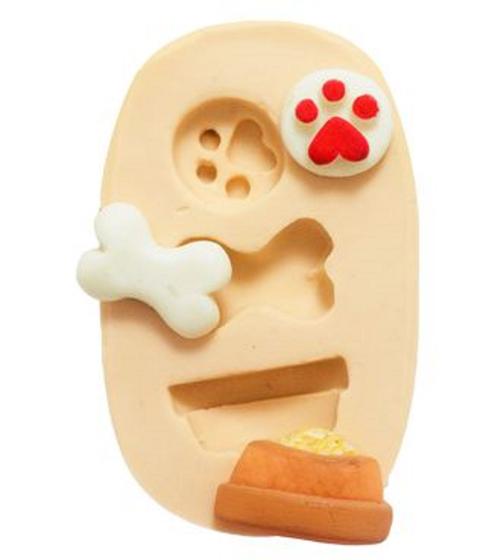 Imagem de Molde de silicone osso, pata, cachorro, resina, confeitaria, biscuit molds planet