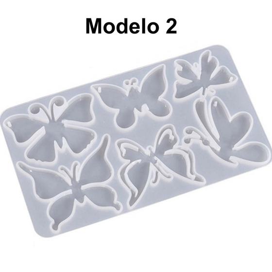 Imagem de Molde de Silicone Para Arte BORBOLETA de Resina Chaveiro Pingente Artesanato DIY