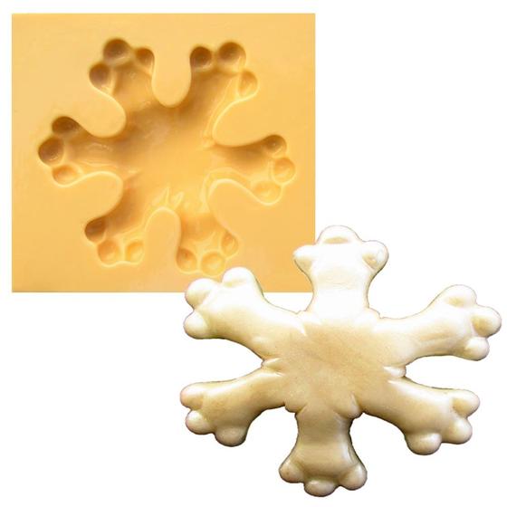 Imagem de Molde de Silicone para Biscuit Casa da Arte - Modelo: Flocos de Neve 1287