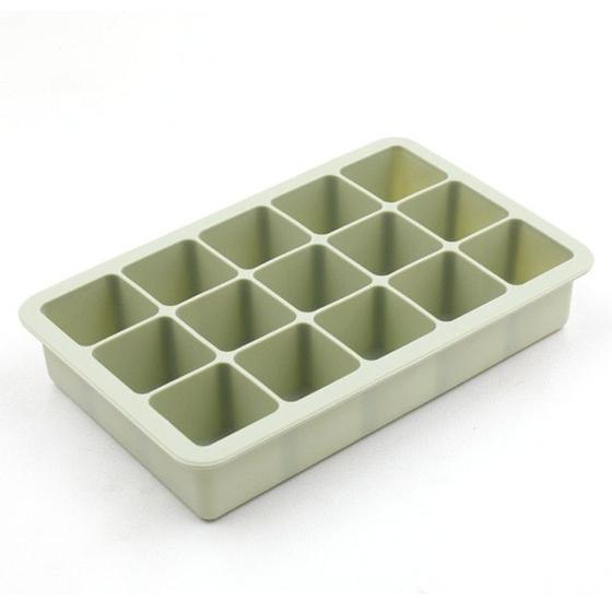 Imagem de Molde de silicone para cubos de gelo Magnum 15 Grids com tampa verde