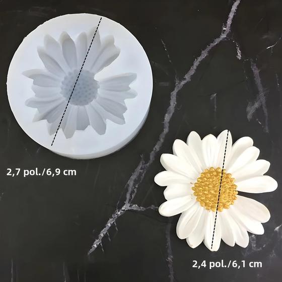 Imagem de Molde de Silicone para Vela de Margarida e Camomila - DIY Aromaterapia e Sabonete Artesanal