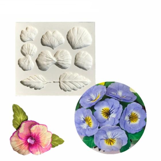 Imagem de Molde de silicone pétalas orquídea, folhas rb1338