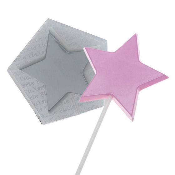 Imagem de Molde de Silicone Pirulito Estrela Ref. 108 Flexarte