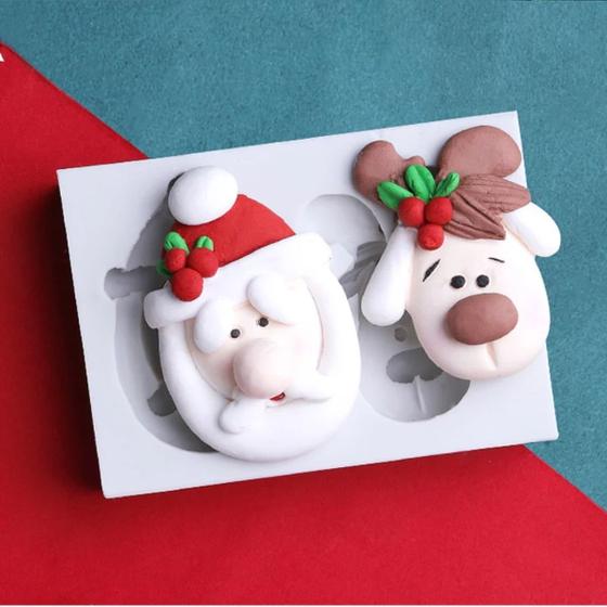 Molde De Silicone Rena Papai Noel Natal Confeitaria e Biscuit - L&B  Decorações - Molde e Marcador para Biscuit - Magazine Luiza
