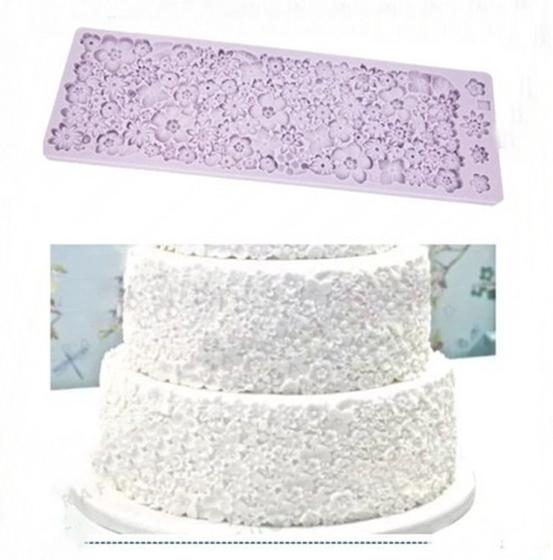 Molde De Silicone Renda Flores Pasta Americana Fondant Leb Decorações