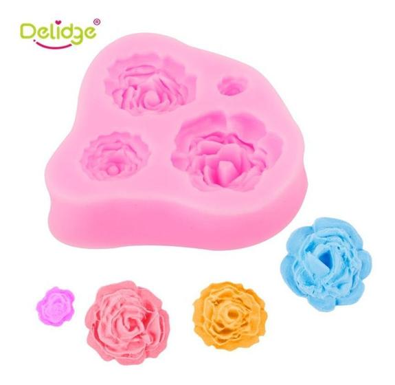 Imagem de Molde De Silicone Rosas Rosinhas Pasta America Confeitaria