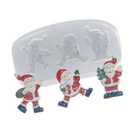 Imagem de Molde de Silicone Trio de Papai Noel Ref. 127 Flexarte Rizzo Confeitaria